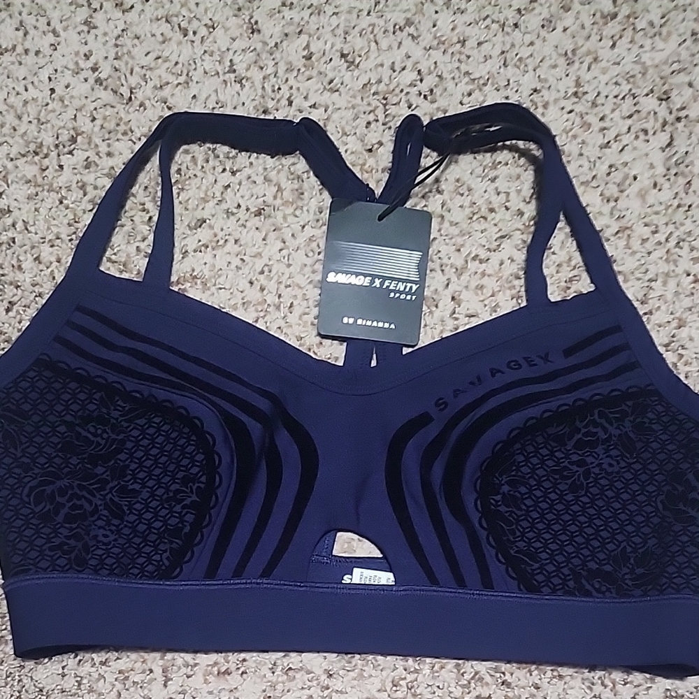 Savage X Fenty Navy Blue Lace Bralette